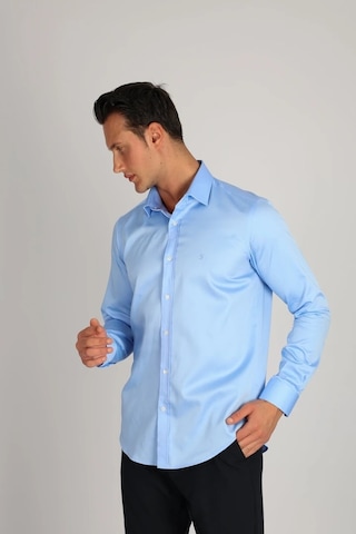 Lorenzo Mazzoli Lm375 C 567 O.mavi Pamuk Saten Comfort Fit Erkek Gömlek O.mavi