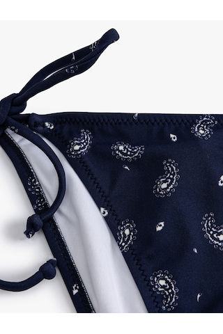 Koton İpli Bikini Altı Şal Desenli Astarlı Lacivert Desenli 4sak00187mm Lacivert