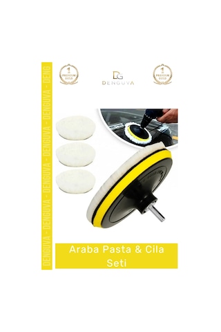 Pastacila Profesyonel Parlatıcı Yün Keçe Süngerli Pratik Parlaklık Veren Araba Pasta Cila Seti