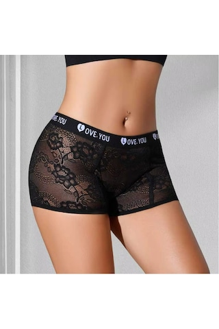 Ece's Design Kadın Dantelli Orta Bel Elastik Bel Bantlı Yumuşak Boxer Wbx1001 Siyah Ece's Design Kadın Dantelli Orta Bel Elastik Bel Bantlı Yumuşak Boxer Wbx1001 Siyah