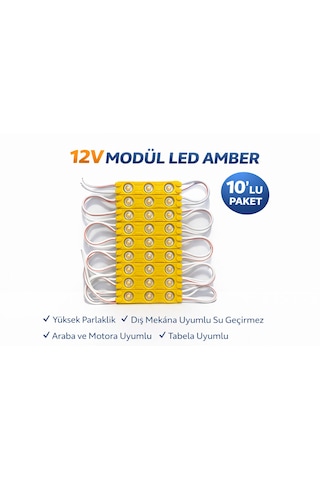 Brk Lıghtıng 12v Modül Led Amber Renk 10'lu Paket 10 Adet Brk Lıghtıng 12v Modül Led Amber Renk 10'lu Paket 10 Adet