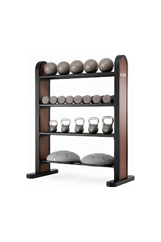 Rane Sağlık Topu Kettlebel Dambıl Bosu Topu Ahşap Görünümlü Şık Stand