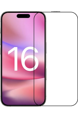 Forzacase Apple Uyumlu iPhone 16 Pro Max Çerçeveli Tam Kaplayan Temperli Ekran Koruyucu - Fc003