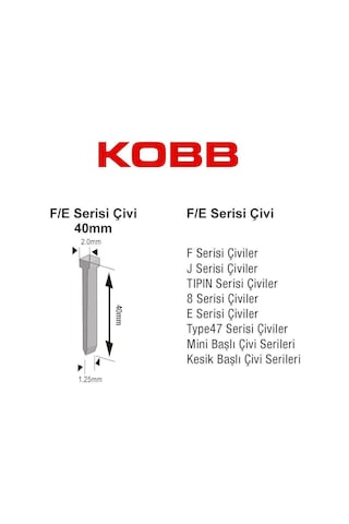 Kbz40f 40 Mm 2500 Adet Çivi