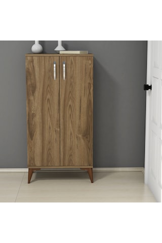 Ferniso Mobilya 2 Kapaklı 4 Bölmeli Ayakkabılık Hud Ceviz
