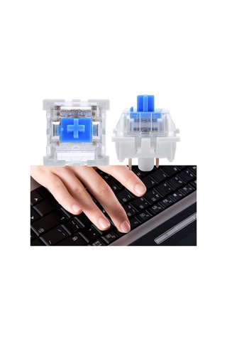 Ximistore9 Mekanik Klavye Mavi Anahtar 10 Adet , Şeffaf Kasa, Led Işığı Uyumlu, Gerçek Tuş Hissi, Uzun Ömürlü Plastik Malzeme