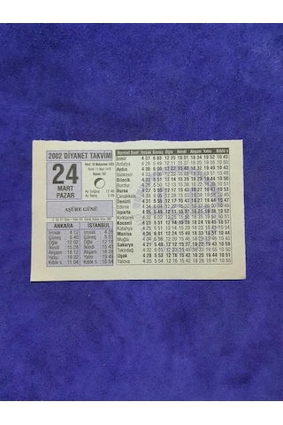 24 Mart 2002 Takvim Yaprağı - Nostalji Koleksiyonluk Takvim Yaprağı