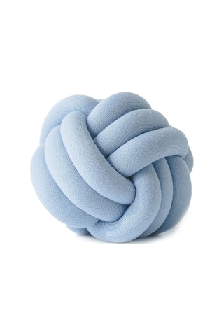 Sones El Yapımı Düğümlü Top Yastık, Boyut: Çap: 25 30cm Gök Mavisi