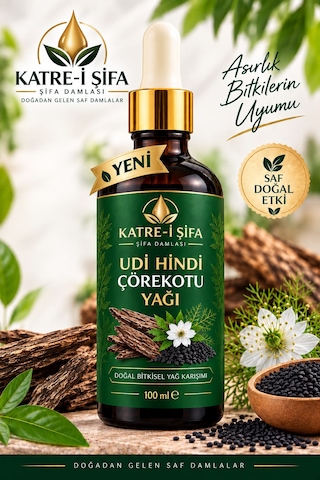 Katre-i Şifa Udi Hindi & Çörekotu Yağı Doğal Kadim Bitkisel Yağ Karışımı 100 Ml