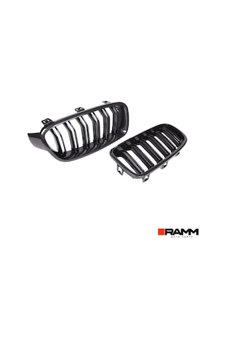 Bmw 5 Serisi F10 2010-2016 Ön Panjur Böbrek Izgara Seti - Siyah Karbon