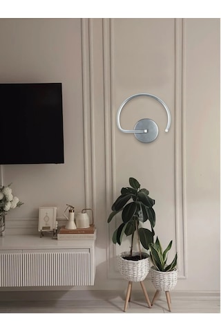 Gigi Aplik Gri Renk Gün Işığı Ledli Banyo Led Duvar Aplik Gri