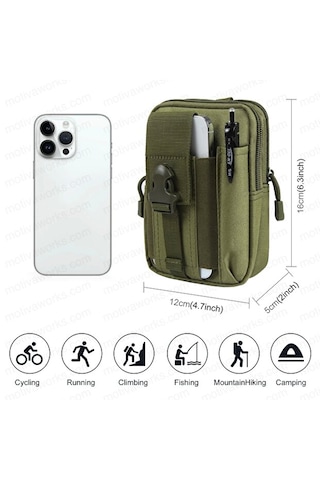 Taktik Modüler Mini Haki Yeşil Göğüs Bel Telefon Molle Çantası Spor Bisiklet Motosiklet Scooter