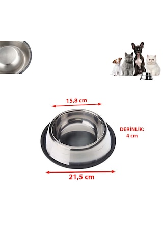 Oyun Topu Ve Büyük Boy Çelik Kaydırmaz Kedi Köpek Su Mama Vb. Kabı Alt Taban 21,5 Cm