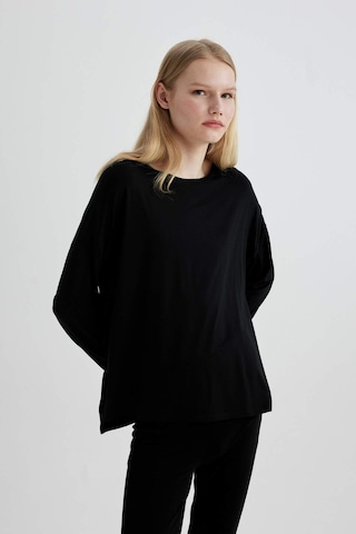 DeFacto Regular Fit Bisiklet Yaka Uzun Kollu Casual Pijama Üstü-Fall in Love C3556AX24SPBK81