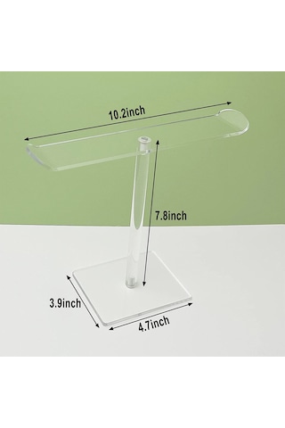 Youtek Tek Katlı Akrilik Organizer - Saç Aksesuarları, Tutkal, Makyaj Bezi İçin Masaüstü Gösterim Rafı Şeffaf