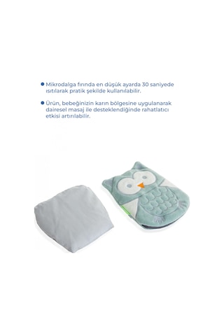 Babyjem Kiraz Çekirdekli Baykuş Kadife Rahatlatıcı Gaz Kemeri & Gaz Yastığı - Yeşil