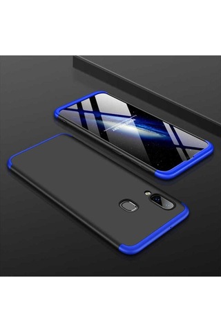 Samsung Uyumlu Galaxy A10s Kılıf Zore Ays Kapak Siyah-Mavi