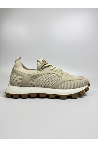 Daytex Triko Tekstil Saya Ultra Hafif Erkek Sneaker Spor Ayakkabı Bej