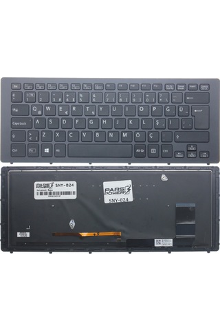 Sony Uyumlu Vaio Fit Svf-15N, Svf15N Klavye Işıklı (Siyah Tr) Siyah - Işıklı