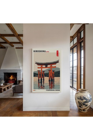 Itsukushima Tapınağı, Hiroşima Japonya Duvar Sanatı, Yüzen Torii Kapısı Posteri