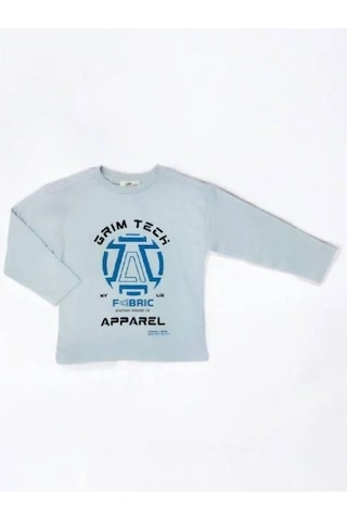 Çikoby Erkek Çocuk Grim Tech Yazılı İnce Uzun Kollu Pamuklu Tshirt-14867 Gri