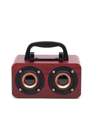Samdoo Klasik Ahşap Kasa Bluetooth Hoparlör - Fm Radyo, 3.7v Pil, Taşınabilir Tutamak Ve Telefon Tutucu İle Dual Hoparlörlü Ses Sistemi