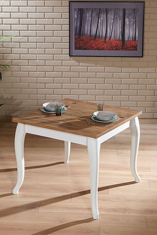 Violet Beyaz / Sirius Sabit Masa - 4 Sandalye 1 Masa / Salon - Mutfak Masa Takımı