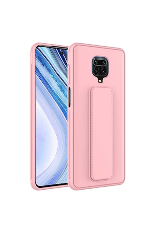 Xiaomi Redmi Note 9 Pro Kılıf Zore Qstand Kapak Pembe