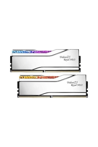 Gskıll 48gb 2x 24gb Ddr5 8000mhz Cl40 Rgb Dual Kıt Pc Ram Trıdent Z5 Royal Sılver F5-8000j4048g24gx2-tr5ns
