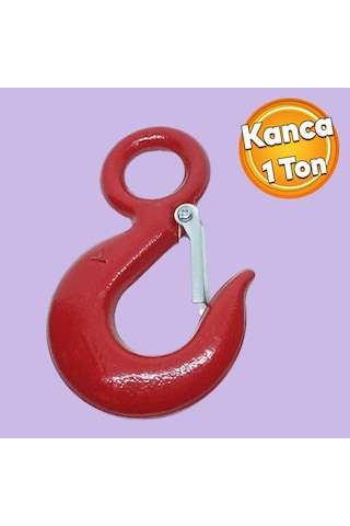 Kuşgöz Oval 1 Tonluk Kanca Yük Taşıma Kaldırma Ekipman Aparat Şantiye Vinç Paslanmaz Çelik Kanca Çok Renkli