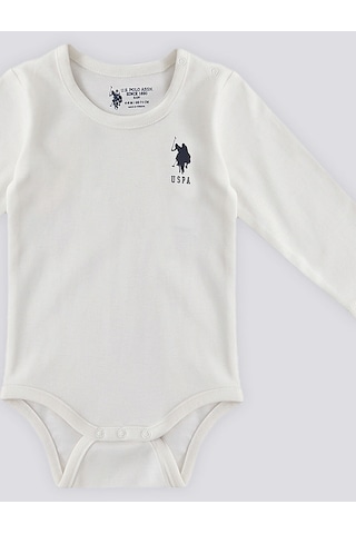 U.S. Polo Assn. U.s. Polo Assn Krem Uzun Kol Bebek Body Zıbın Krem