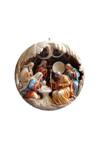 Geeksen Açık Renkli Akrilik Dış Mekan Noel Süsleri - Düz Baskı Efekti Asılı Noel Dekorasyonları