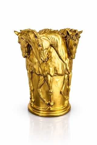 Gold Majestic Horse Vase Altın