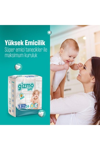 Gizmo Ultra Ekstra Large 16 Kg +6 Bebek Bezi 52 Li 6 Numara