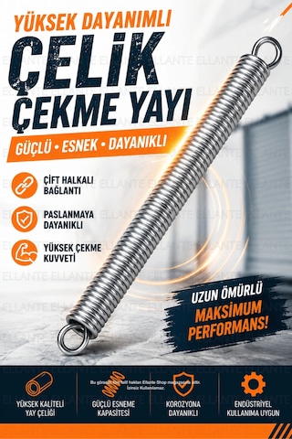 Yüksek Dayanımlı Çelik Çekme Yayı Çift Halkalı Germe Yayı Güçlü Esneme Endüstriyel Kullanım