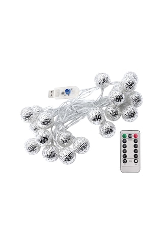 Shineyee Renkli Led Toplum Işık Zinciri, Noel Dekorasyonu, Usb Kumandalı 8 Fonksiyonlu, Islak Beyaz, 6m 40 Işık