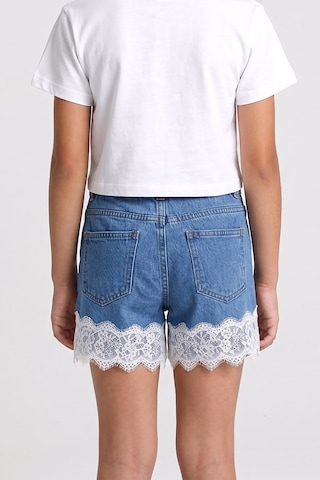Dmb Kids Kız Çocuk Dantel Garnili Şort Dmb-0780 İndigo