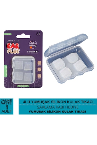 Jaune Vaste 4lü Yumuşak Silikon Kulak Tıkacı Saklama Kabı Hediye