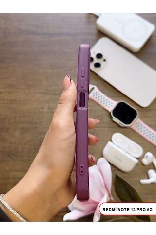 Redmi Note 12 Pro 5g Uyumlu Kamera Korumalı Darbeye Dayanıklı Renk Atmayan Keep Silikon Kılıf Mor