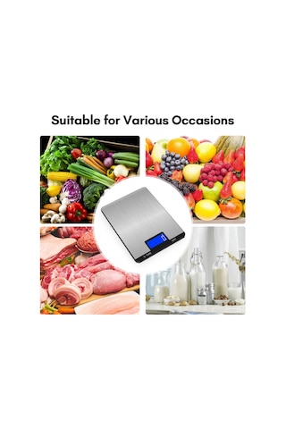Youmex Dijital Mutfak Terazi 5kg, 7 Ölçü Birimi, Lcd Ekran, Dokunmatik Tuş, Usb Şarjlı, Paslanmaz Çelik Yüzey, Tare Fonksiyonu Siyah
