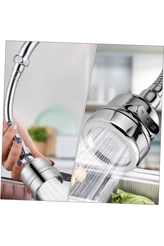 Osaladı 2 Adet Musluk Duş Lavabo Musluğu Püskürtücü Eki Dönen Gümüş