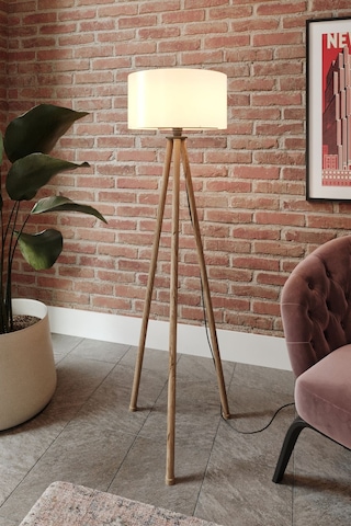 Tripod Üç Ayaklı Lambader Dekoratif Aydınlatma Tripod Lambader Krem