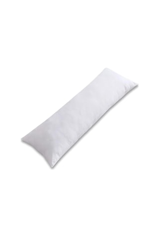 Dolgulu Uzun Yastık 1. Kalite Boncuk Silikon Dolgulu 50x135 Cm Pamuklu Kılıf Beyaz