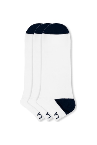 Ucla Jordy 3'lü Beyaz Kısa Jakarlı Pamuk Standard Fit Unisex Çorap
