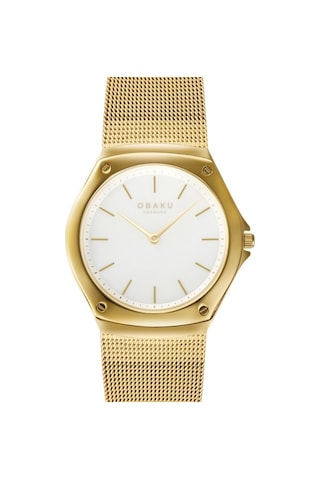 Obaku Denmark V316lxgwmg Quartz Hasır Kordon Altın Rengi Beyaz Kadran 33 Mm Kadın Kol Saati Altın
