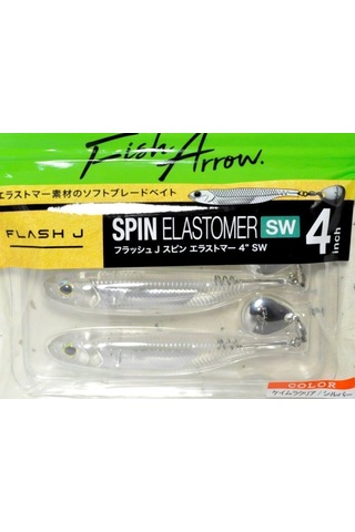 Fish Arrow Flash J Spin Elastomer Sw 10cm 4'' 100 Shirasu Silver Silikon Balık 3 Adet