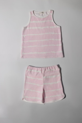 Luess Kız Çocuk Batik Desenli Havlu Alt Üst Takım - Pembe 2-3 Yaş 7-8 Yaş Pembe