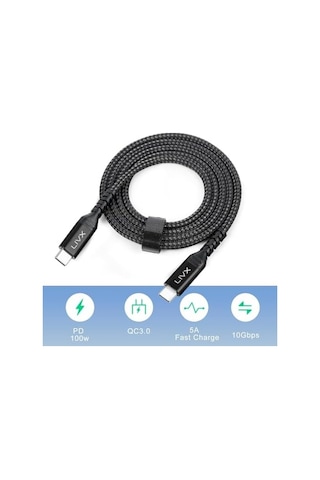 Special 100w Type C To Type C 2 Metre Örgülü Hızlı Şarj Kablosu Yct-02