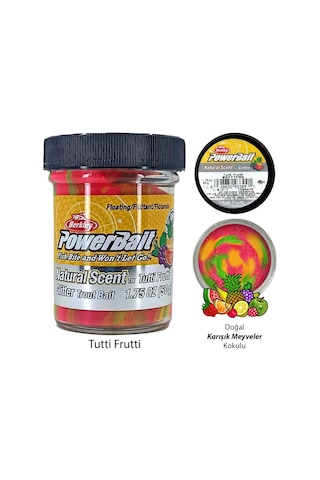 Berkley PowerBait Doğal Kokulu Glitter (Simli) Alabalık Hamuru - Tutti Frutti