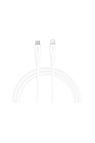 Recci RTC-P09CL Silicone Seri 20 W Hızlı Şarj Özellikli Type-C 1.5 M Şarj Kablosu Beyaz